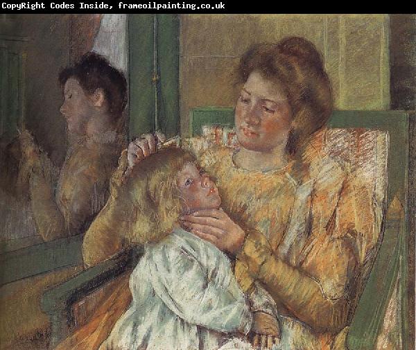 Mary Cassatt Mother doing up daughter-s hair